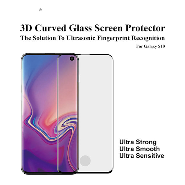 Näytönsuoja Samsung Galaxy S10 karkaistu lasi / 3D kaareva