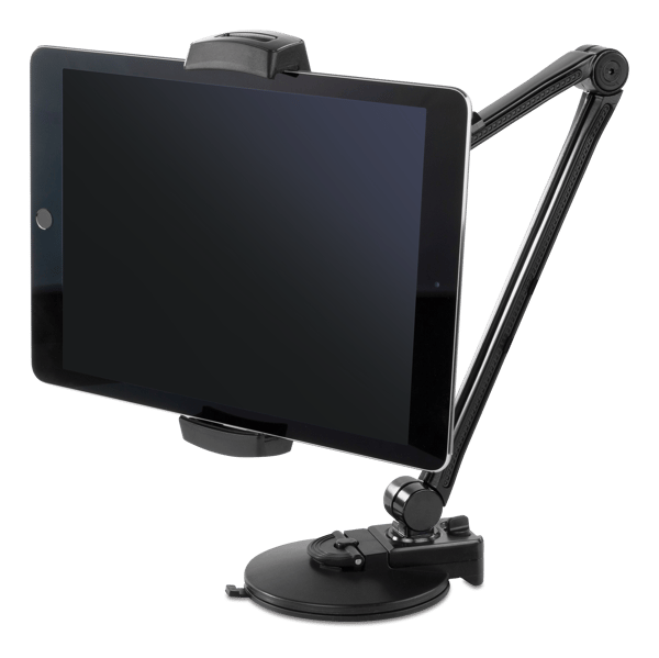 2-in-1 smartphone/tablet stand, suction cup, clamp, black