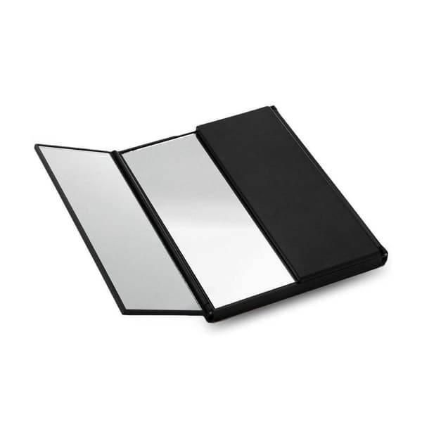 Tri-Fold Makeupspejl med Lys, Bærbart Forfængelighedsspejl med Justerbart Stativ til Perfekt Makeup Black Black