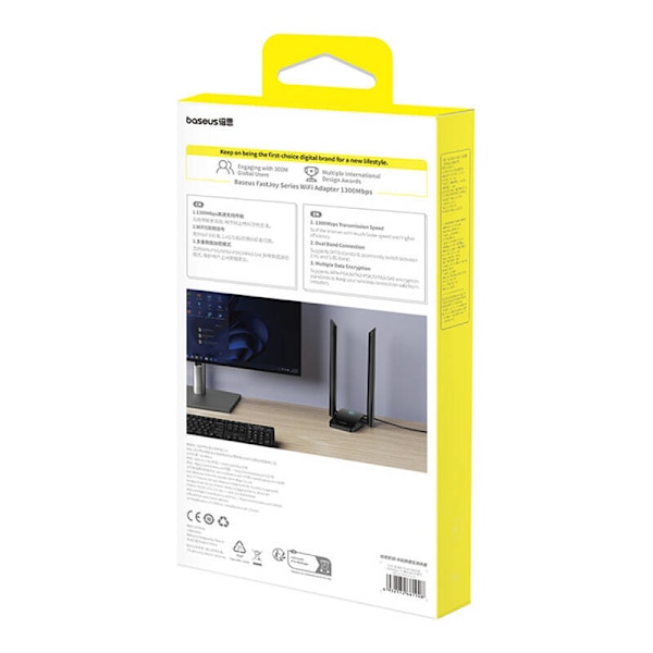Adapter WiFi Baseus FastJoy 1800Mbps (sort)