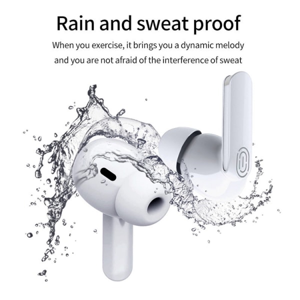 Trådlösa hörlurar Bluetooth 5.0 touchkontroll IPX5 Vit Vit