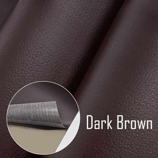 Selvklæbende reparationsplaster syntetisk læder 50x138 cm Mørkebrun
