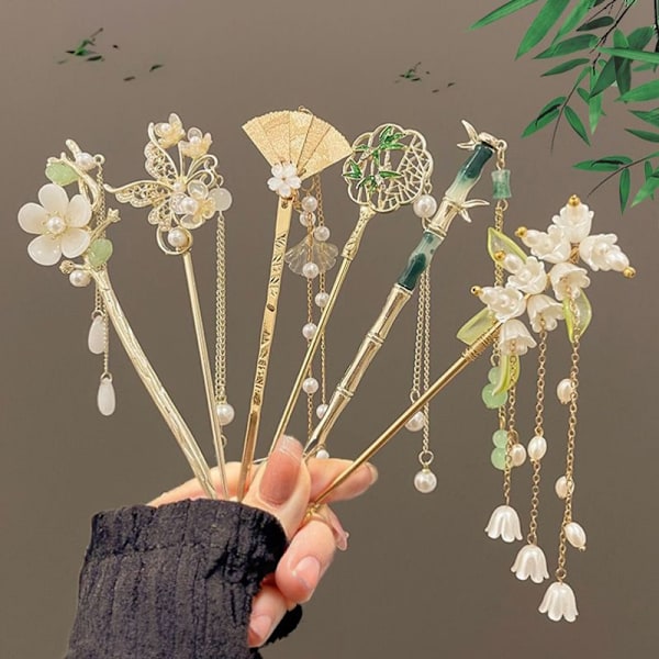 Tyylikäs Magnolia Hairpin Tone Alloy -hiuspuikko naisille 6