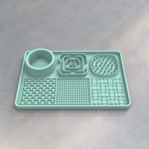 Slow Feeding Mat med skrapa (rektangel) Svart