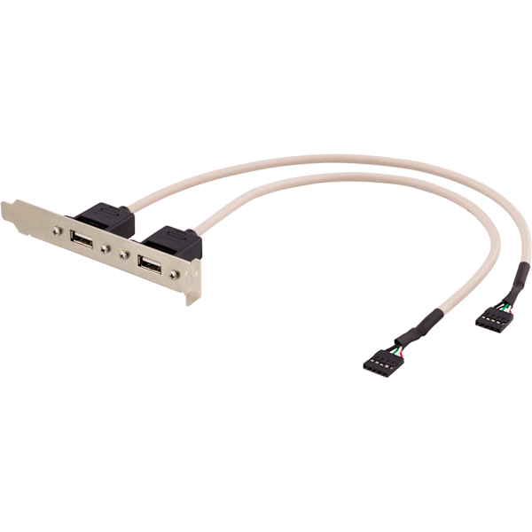 2x5-pin USB connector for motherboard USB support, 30cm
