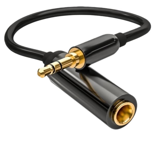 3.5mm til 6.35mm hun lydadapterkabel - Sort 0.3m 0.3m