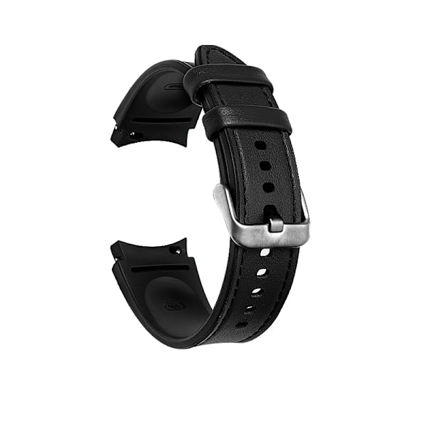 Musta nahkainen ranneke Samsung Watch 4/5 -kelloille, 20 mm