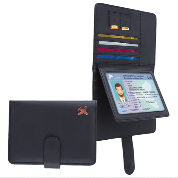 RFID-blokerende pasholder - 4 kortpladser Sort