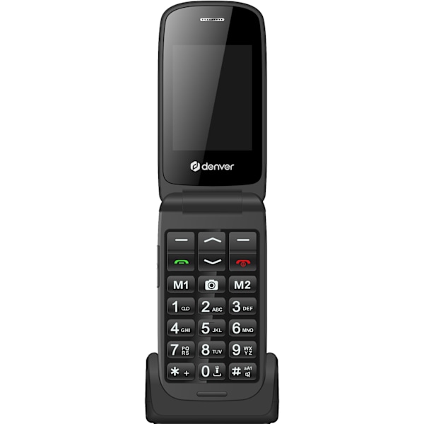 Mobiltelefon 4G 2,4" färg-skärm Bluetooth SOS-knapp Flip-modell BAS-24600L Svart