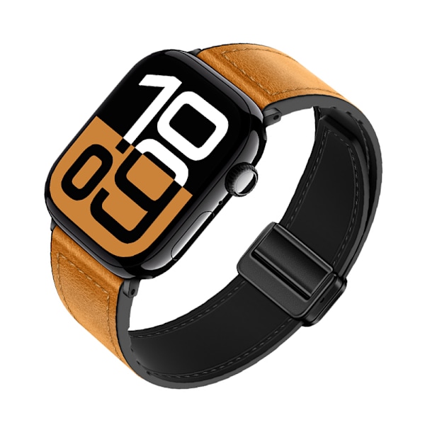 Ægte læderrem med magnetisk lukning til Apple Watch Series 8/9/Ultra 2 Grå S