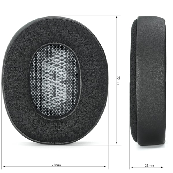 Premium Sort Læder & Mesh Ørepuder til JBL LIVE500BTNC
