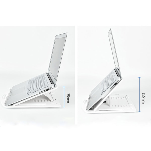 Ergonomiskt Laptopstativ med Telefonhållare Vit