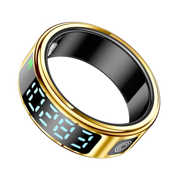SR08 Smart Ring: Sundheds- og fitnesstracker med LED-display, kompatibel med Android og iOS Gold 12 Gold 12