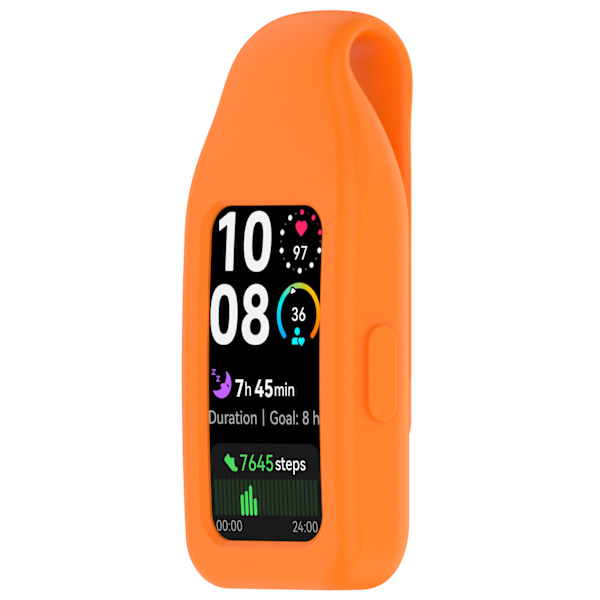 Stålklämma för Huawei Band 10/9/8 - Silikon Orange