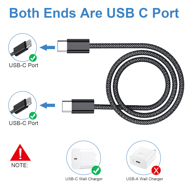 USB-C-USB-C-latauskaapeli 240 W pikalataus Valkoinen S