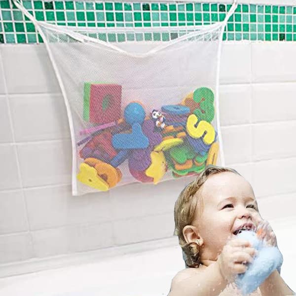 Opbevaringsnet med sugekopper 34x45 cm White White