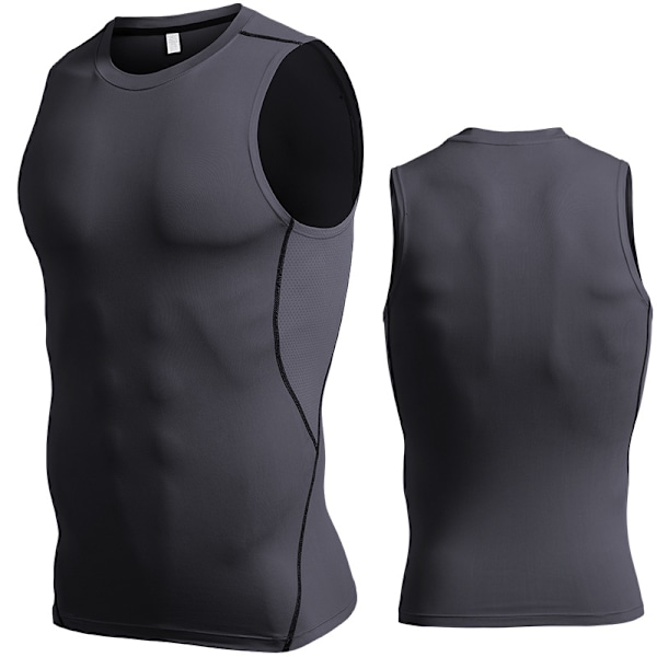 Herre Sommer Løb Træning Fitness Vest Grå L