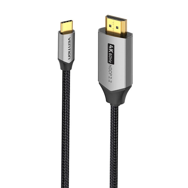 USB-C tai HDMI 2.0 -kaapeli Vention CRBBF 1m, 4K 60Hz (musta)