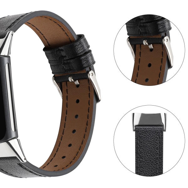 INF Läderarmband Fitbit Charge 5 armband läder Svart