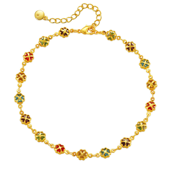 Blomsterformet, farverig zirkonankel MultiColor