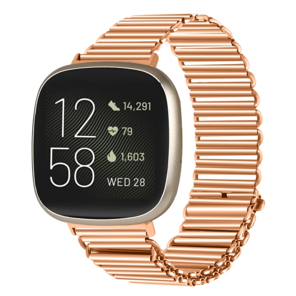 Klockarmband i Rostfritt Stål Fitbit Versa 3 / Versa 4 / Sense 2 Rose guld
