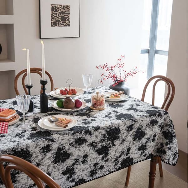 Elegant Fransk Dug - Jacquard Sort Graffiti Design XL XL