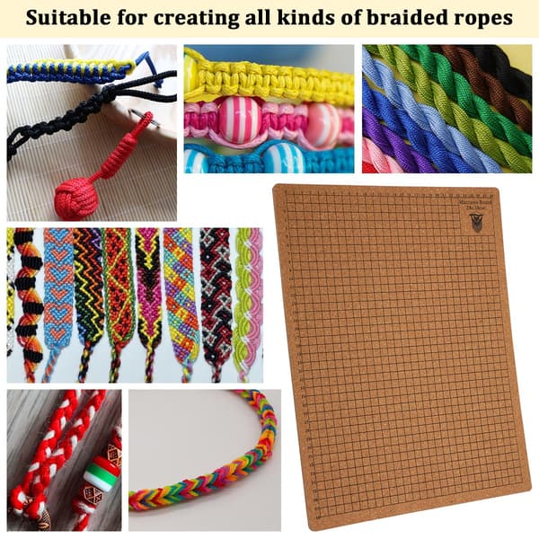 MacrameBoardSet kompatibel med Macrame Knotting Tools — 18x18cm fiberboard macrame vævebræt med 100 pins