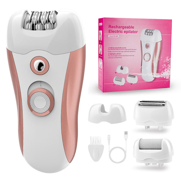 Naisten 3-in-1 sähköinen ladyshaver KS-009 Vaaleanpunainen