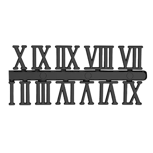 Sølv Romertal Ur Cifre - 2,3 cm - Æskesæt Black Black