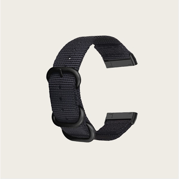 Nylon Canvas Armband för Fitbit Versa 3/Sense Svart