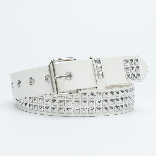 Punk Style Beaded Bælte Hvid M