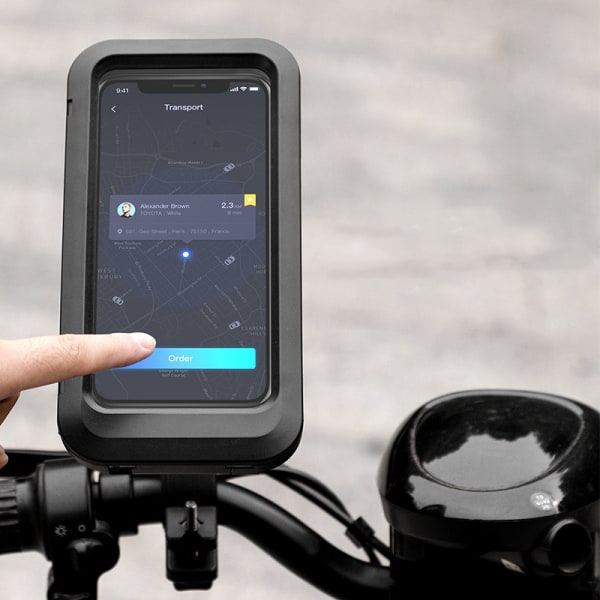 Vattentät mobilhållare för cykel/motorcykel/skoter roterbar