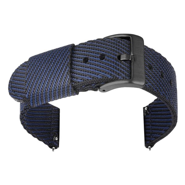 Nylon urrem med sort spænde - 24/22/20/18mm Sort 24 mm