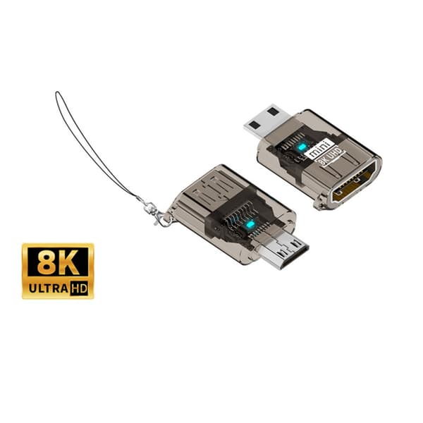 USB-C til HDMI-adapter 2-pack – 8K@60Hz HDMI 2.1 med HDR 12-bit, PC-hus til laptops, tablets og telefoner, til streaming og præsentationer, plug-and-p Black