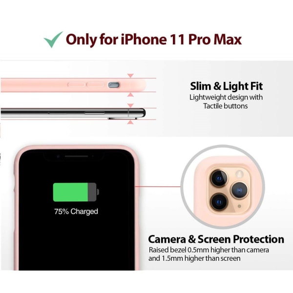 iPhone 11 Pro Max skal Liquid Silicone Ljusrosa