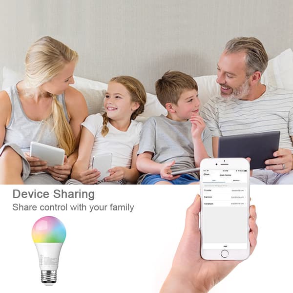 Wifi Smart LED-lamppu RGB Monivärinen himmennettävä 7,5W E27 White White