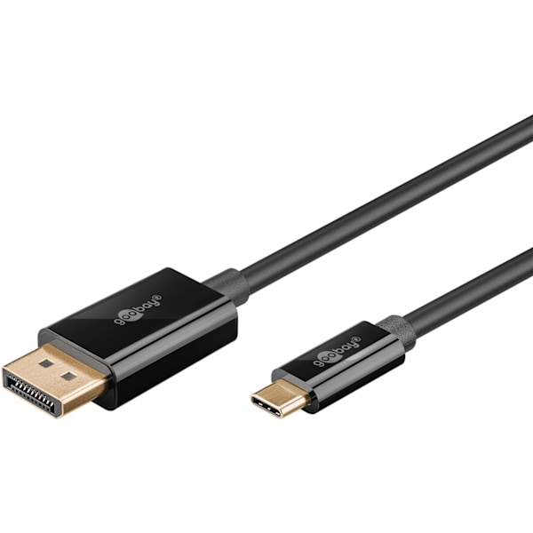 USB-C™-till-DisplayPort™-kabel 4K @ 60 Hz, 1 m, svart