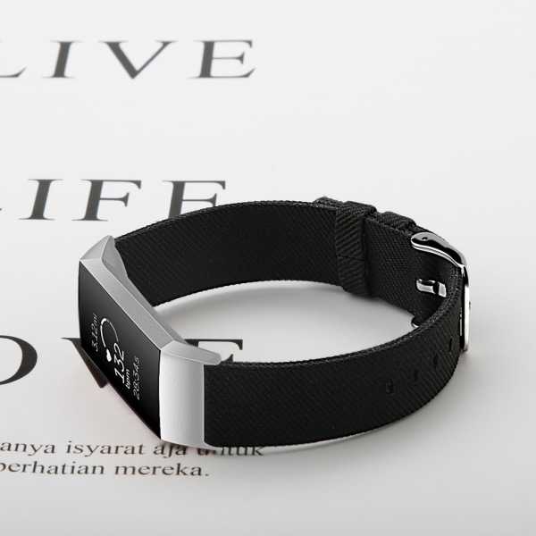 Fitbit Charge 3/4 armband canvas svart (S) 33e3 | Fyndiq