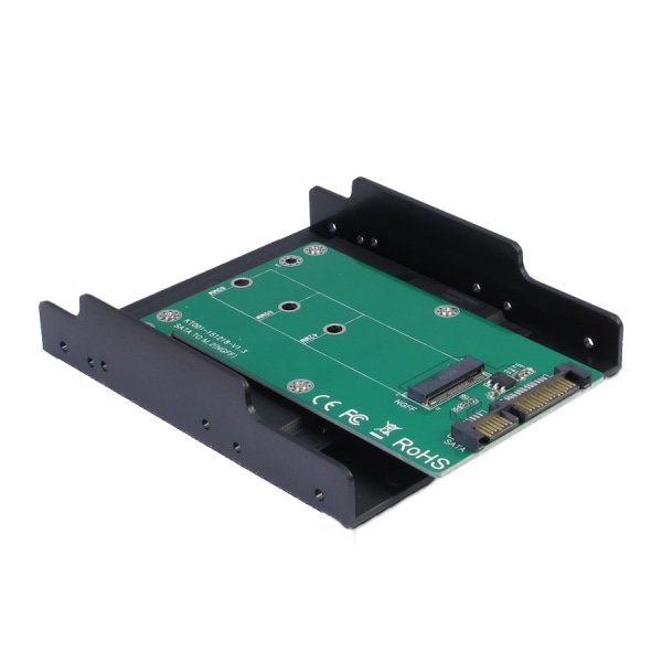 M.2 to SATA adapter, 3.5" plastic tray, 22pin, black