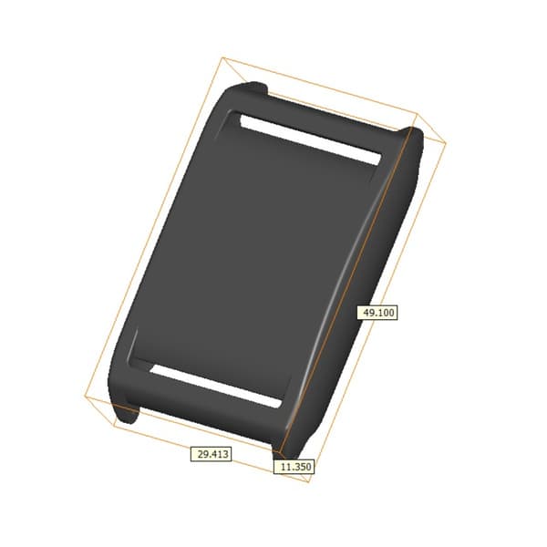 PC-stropforbinderetui kompatibel med Polar Loop 22mm - sort, 4.9cm x 2.9cm, snap-in PC-kappe til sikker montering og stabil forbindelse