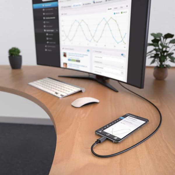 USB-C til Displayport (DP) adapterkabel 1,8 m Sort