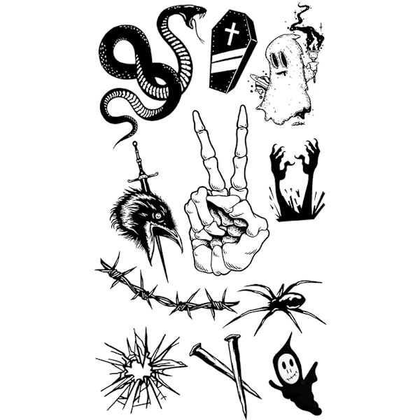 14-delat temporärt tatueringsset