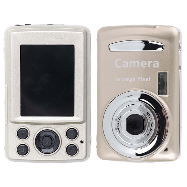 INF 1080P, 16 MP kompakt digitalkamera med 2,4-tommer skærm - 32 GB Guld