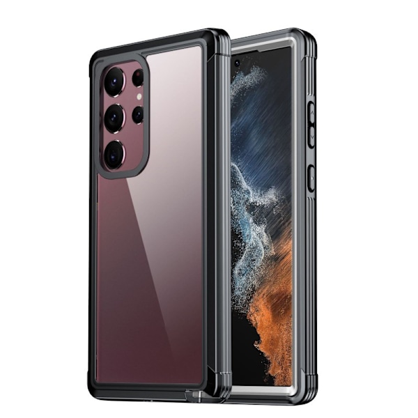 Iskunkestävä vedenpitävä matkapuhelinkotelo Samsung S23 Ultra Musta