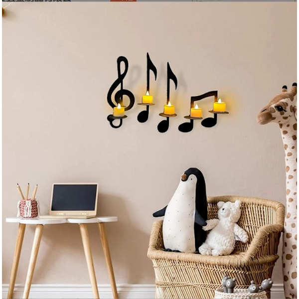 Vintage eurooppalaistyylinen kynttilänjalka Musiikkitelineen seinäkoristelu 3