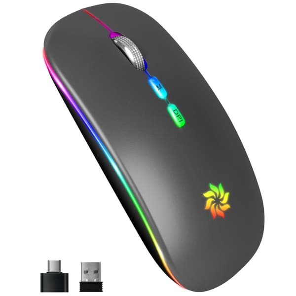 Tyst Dual Mode Mus: Uppladdningsbar Trådlös Bluetooth 5.1 E