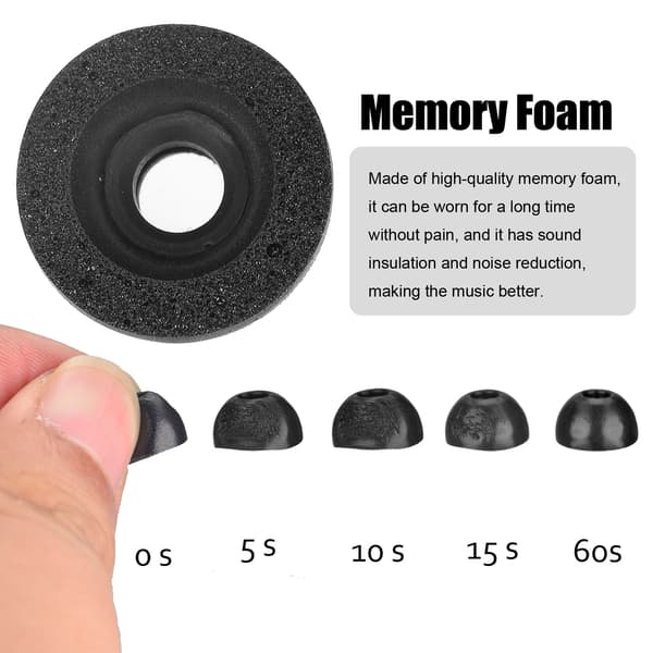 Udskiftning af memory foam ørepropper til TWS Anker liberty 2 pro/air x/2/2 pro Black Black