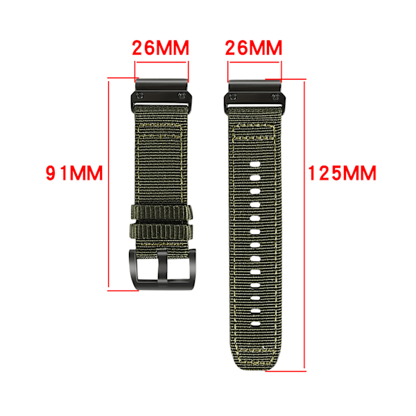 Snabbfäste Väv Nylon Canvas Klockarmband för Garmin 26 mm