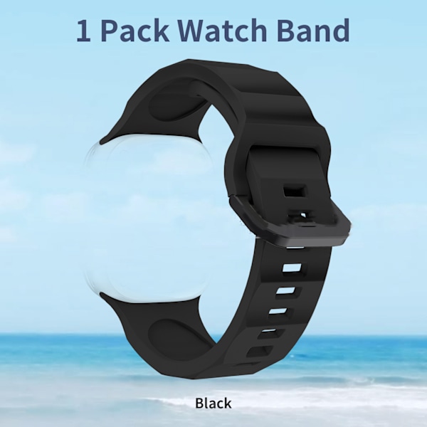 Silikonearmbånd til Apple iWatch 9 Black M Black M