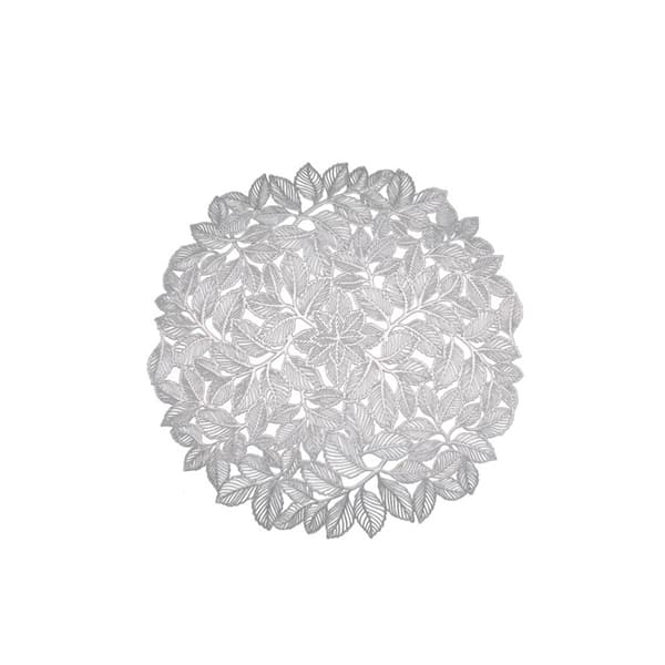 Set med 6 bordsunderlägg med elegant lövdesign Silver Silver
